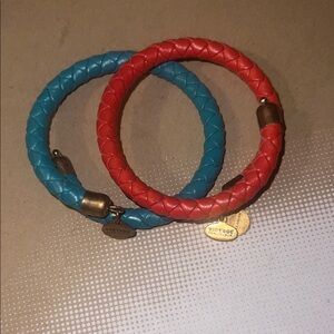 Two VINTAGE sixty six Alex & Ani bracelets. Braided leather.